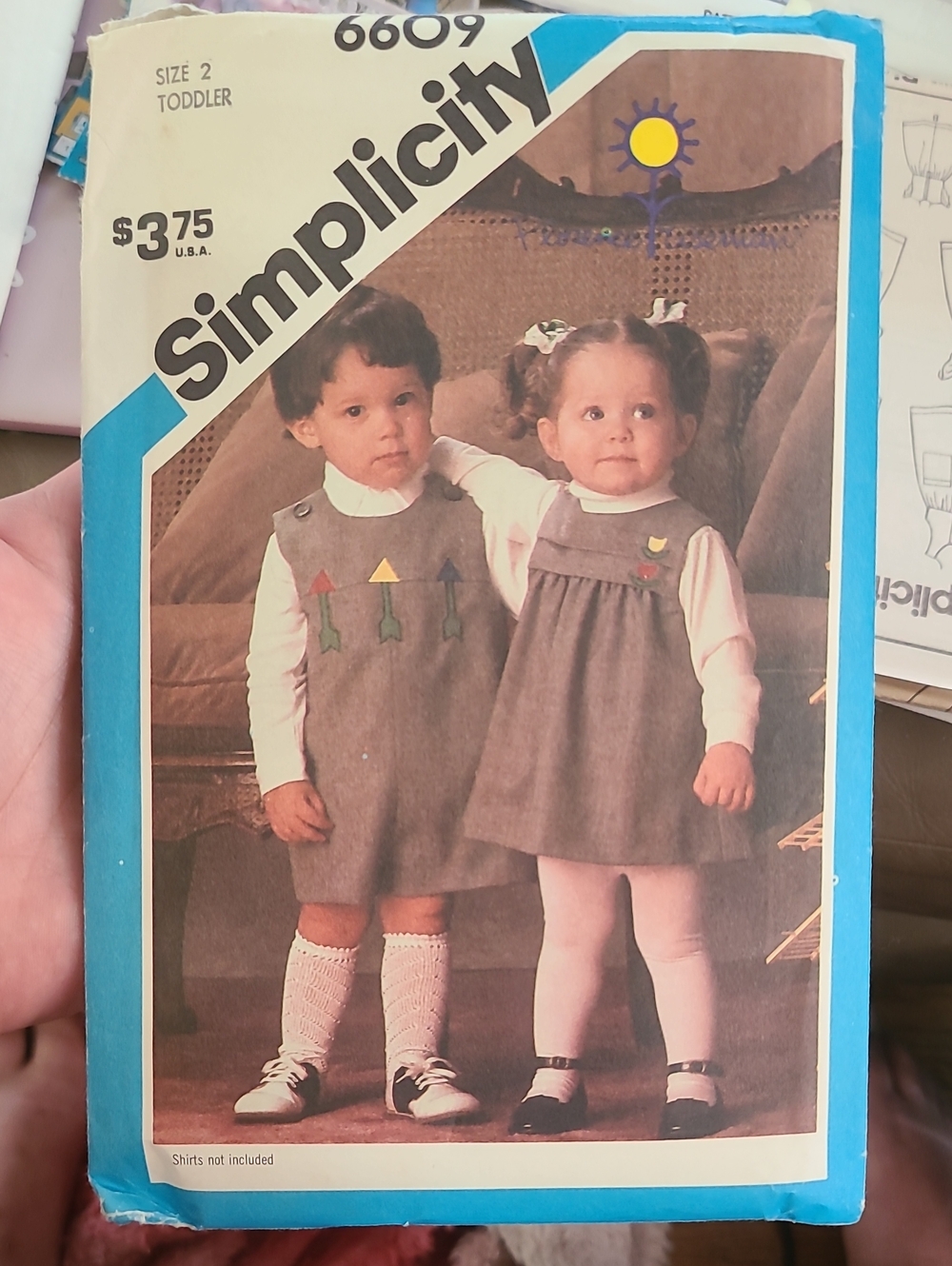 vintage Simplicity 6609 toddler jumper and romper sewing pattern size 2 UNCUT